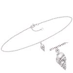 Les trsors de lily [q8224] - chaine cheville argent 'coquillage' argent (rhodi) - 25 cm 10x6 mm
