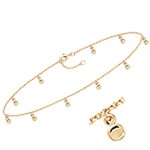Les trsors de lily [q8237] - chane cheville plaqu or 'cleopatra' dor - 25 cm 3 mm