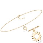 Les trsors de lily [q8240] - chane cheville plaqu or 'soleil' dor - 25 cm 10 mm