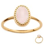 Les trsors de lily [q8427] - bague plaqu or 'cleopatra' quartz rose dor - 10x7 mm