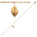 Les trsors de lily [q8455] - chane cheville plaqu or 'navajos' dor - 25 cm 10x5 mm