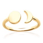 Les tr�sors de lily [q8479] - bague plaqu� or 'soleil lune' dor� - 15x7 mm