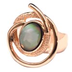 Les trsors de lily [q8787] - bague crateur 'acapulco' nacre dor ros (gold pink) - 28x28 mm