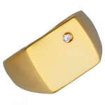 Les tr�sors de lily [q8864] - chevali�re plaqu� or 'charles' blanc dor� - 12x13 mm