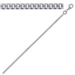 Les trsors de lily [q9115] - chaine argent 'maille gourmette' argent (rhodi) - 50 cm 1. 7 mm