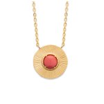 Les trsors de lily [q9130] - collier plaqu or 'clopatra' corail dor - 15 mm