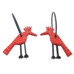Les trsors de lily [q9734] - croles artisanales 'marionettes' rouge noir (hron) - 18 mm, 22x20 mm