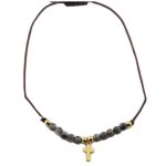 Les trsors de lily [r0136] - bracelet acier 'croix' gris dor - 10x7 mm