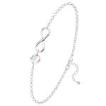 Les trsors de lily [r0966] - bracelet argent artisanal 'infini' blanc boral argent - 12x10 mm