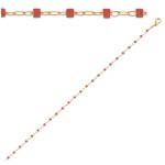 Les tr�sors de lily [r1099] - bracelet plaqu� or 'boho' rouge dor� - 18 cm, 1 mm