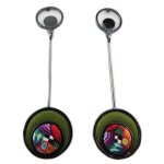 Les tr�sors de lily [r1319] - boucles d'oreilles artisanales 'colombine & arlequin' vert multicolore ...