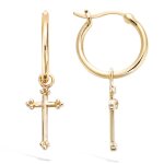 Les trsors de lily [r1552] - croles plaqu or 'croix' dor - 15 mm , 14x8 mm