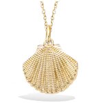 Les trsors de lily [r1692] - pendentif plaqu or 'coquille saint jacques' dor (cassolette) - 18x16 ...
