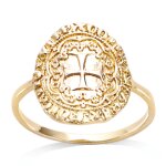 Les trsors de lily [r1708] - bague plaqu or 'grce antique' dor (croix) - 15x14 mm