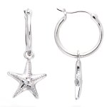 Les trsors de lily [r1721] - croles argent 'etoile des mers' argent (rhodi) - 15 mm, 12 mm