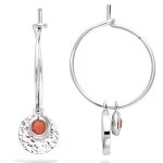 Les trsors de lily [r1726] - croles plaqu or 'cleopatra' corail argent rhodi - 14 mm, 8 mm