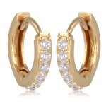 Les trsors de lily [r2046] - croles plaqu or 'sissi' blanc dor - 12x3 mm