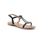 Les tropeziennes - sandales pour femme en cuir hamess - noir - 37