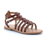 Les tropeziennes - sandales spartiates pour femme bride cheville hikaela - marron - 37