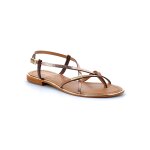 Les tropeziennes - sandales pour femme  entre - doigts en cuir monaco - beige - 38