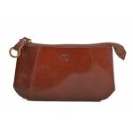 Trousse de maquillage en cuir de vachette collet katana k 353083 - marron