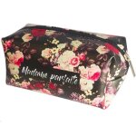 Promotion ! trousse � maquillage 'flowers messages' noir liberty (madame parfaite) - 16. 5x9x8 cm