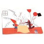 Promotion ! trousse � maquillage 'petit chaperon rouge' blanc - 22x15 cm