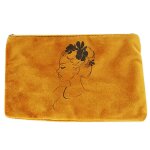 Promotion ! trousse maquillage velours 'boudoir' dor - 15x10 cm
