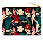 Promotion ! trousse � maquillage velours 'happiness' rose bleu - 20x15 cm