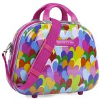 Trousse de toilette rigide en polycarbonate. fermeture  glissire. plusieurs compartiments. double poigne ...