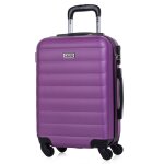 Valise cabine rigide petite 4 roues trolley 55 cm en abs textur. bagage  main. extensible rsistant ...