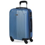 Valise cabine trolley 55 cm en abs. bagage  main. rigide et lgre. poigne tlescopique, 2 anses, 4 ...