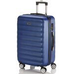 Valise de voyage rigide 4 roues trolley de taille moyenne 65 cm en abs. extensible rsistante et lgre. ...