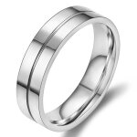 Zense - bague argente avec rainure pour homme zr0166