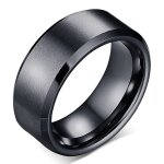 Zense - bague noire brossée pour homme zr0162 Zense - bague noire brossée pour homme zr0162