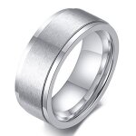 Zense - bague tournante pour homme de couleur argent mate zr0158 Zense - bague tournante pour homme de couleur argent mate zr0158