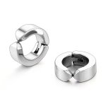 Zense - boucles d'oreilles argentes homme arceau sans perage oreilles ze0069