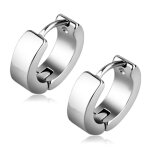 Zense - boucles d'oreilles homme en acier argent ze0018