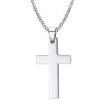 Zense - pendentif croix latine argente pour homme zp0248 - avec chane 50 cm