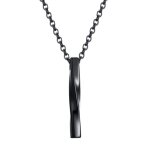 Zense - pendentif homme rectangulaire noir avec chaîne noire zp0253 Zense - pendentif homme rectangulaire noir avec chaîne noire zp0253