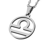 Zense - pendentif zodiaque balance pour homme zp0240 - avec chane 51 cm