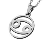 Zense - pendentif zodiaque cancer pour homme zp0237 - avec chane 51 cm