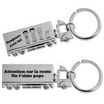 Porte - clés camion gravé métal Porte - clés camion gravé métal