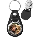 Porte - clé personnalisé metal et cuir jeton Porte - clé personnalisé metal et cuir jeton