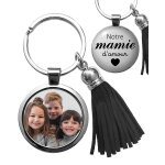 Porte - clés photo bijou pompon noir Porte - clés photo bijou pompon noir