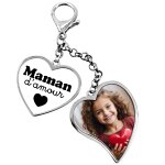 Porte cl photo double coeur