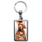 Porte - clef mtal rectangle 40x25mm