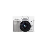 Appareil photo hybride - canon eos m50 blanc + objectif ef - m 15 - 45mm stm argent