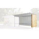 Abri v�los et motos en t�le avec boiserie modulable