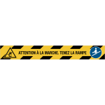 Adh�sif pour contremarche iso 7010 - attention � la marche. tenez la rampe - w007 / m012